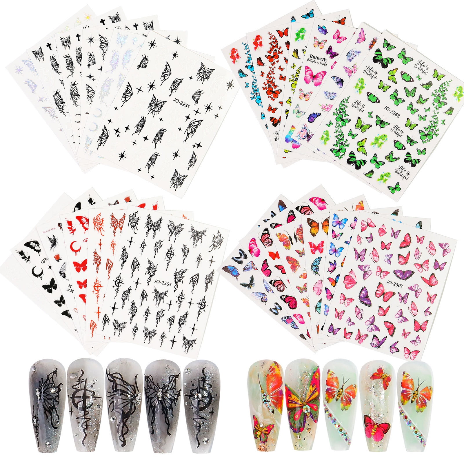 Eisoary 1 Set Nail Sticker Large Quantity Diverse Patterns Removable