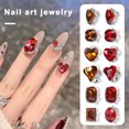 Eisoary 10Pcs Nail Art Rhinestones Ornament 3D Heart/Square Faux