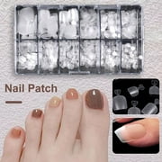 Eisoary 240/504 Pcs DIY Pedicure Patches Square Toe Nail Tip Press on Full Cover False Toenail Extension Kit Clear Matte Fake Nails for Salon And Beauty Parlor Style B