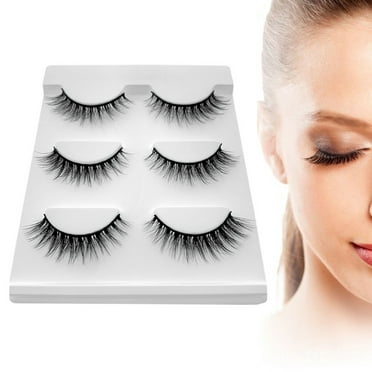 Eisoary 3 Pair/Box False Eyelashes Fluffy Wispy Thick Handmade Lash Faux Mink Hair 3D Eyelashes Extension for Eye Makeup Style 1