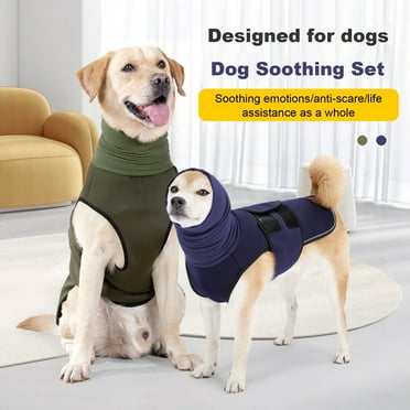 Eisoary Dog Anxiety Vest with Reflective Strips Adjustable Dog Calming Shirt Breathable Soothing Suit for Small Medium Large Dog Army Green S