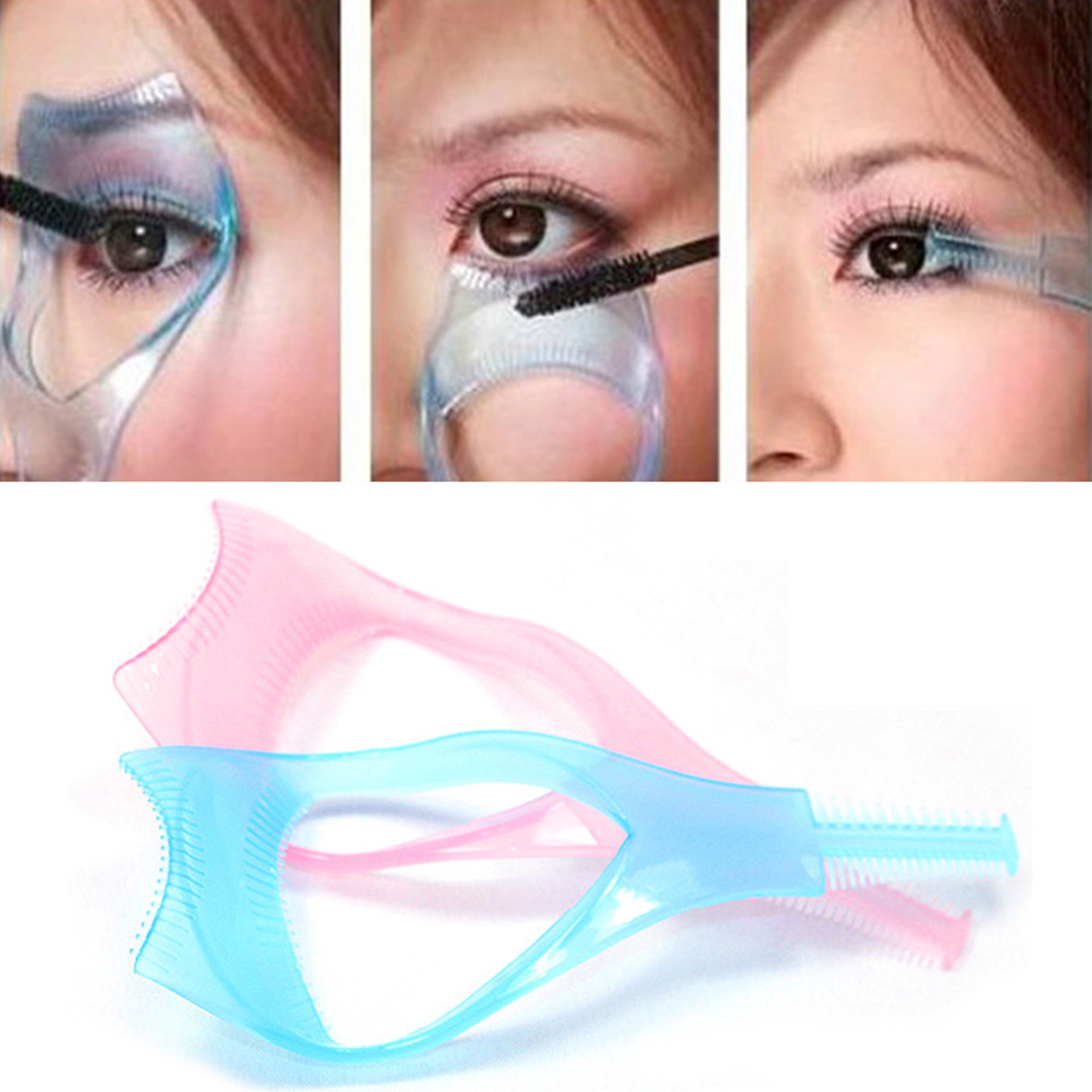 Eisoary Eyelash Guard Solid Anti-Fall Lightweight Makeup Mascara Guard Curler Applicator Comb for Female Blue