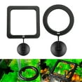 thumbnail image 1 of Eisoary Fish Feeder Ring Fixed Feeding Area Food Tray Suspension Plastic Aquarium Floating Fish Food Ring with Suction Cup for Guppy Betta Goldfish Black Round, 1 of 13
