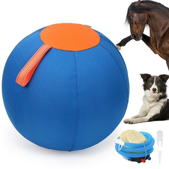 Eisoary Herding Dog Balls Horse Ball Toy Thickened Anti-Burst Ball Scratch-Resistant Training Ball Stimulates Senses Confidence Toy for Horses Cattle Dogs Blue