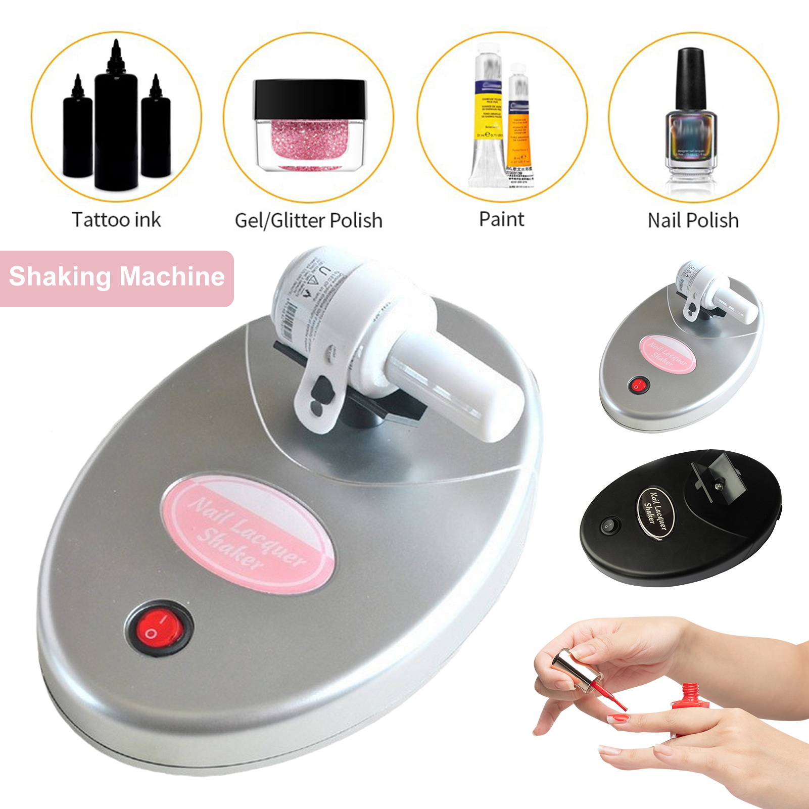 Eisoary Nail Lacquer Shaker Paints Varnish Bottle Shaking Machine