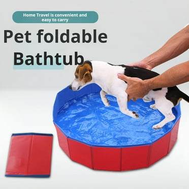 Eisoary Pet Bath Tub Cat Bath Pool Pet Water Playing Swimming Tub Collapsible Portable Cat Bathtub for Indoor Cats Blue 30cm