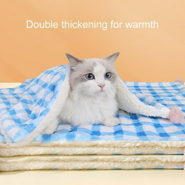 Eisoary Pet Blanket Comfortable Lamb Fleece Pet Sleeping Blanket for All Seasons Yellow S