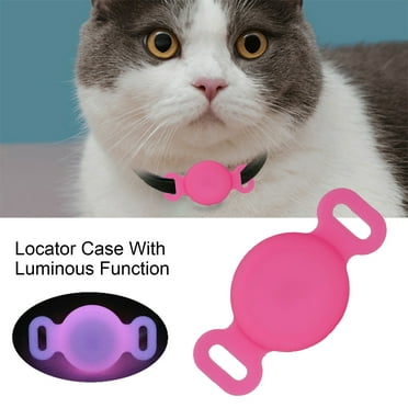 Eisoary Pet Collar Locator Case Waterproof Dog Collar Locator Holder Luminous Silicone Case Anti-lost Pet Tracker for Airtag Green S