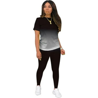 Eiyaclvo 2 Piece Sets for Women Plus Sized Sweatshirt Sweatpants Tracksuit Sweat Lounge Matching Set 2024 Fall Trendy Sweatsuits