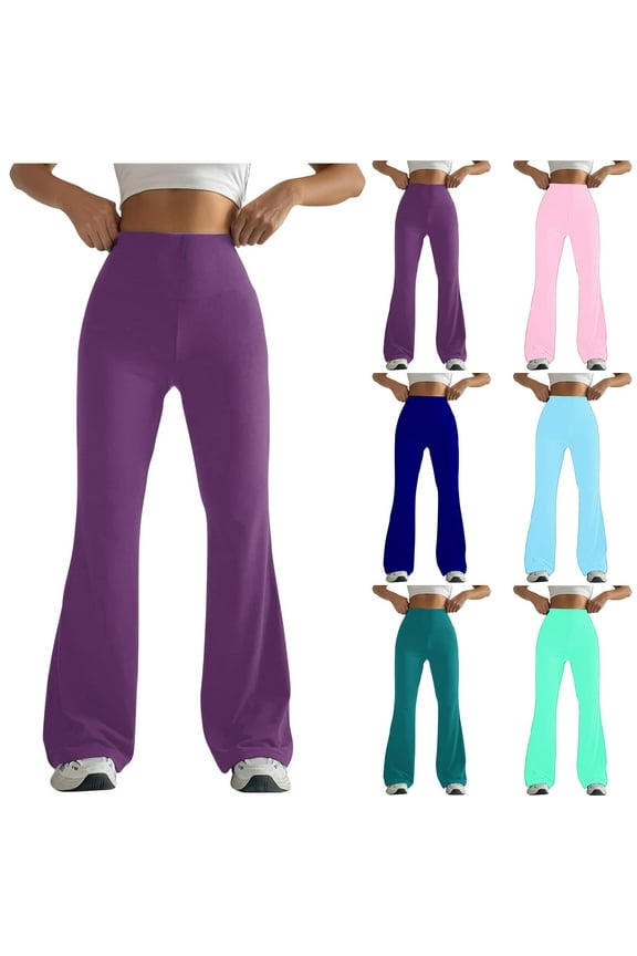 Bootcut Yoga Pants for Women Wide Leg Pants High Waist Workout Pants Stretch Flare Leggings Casual Work Trousers