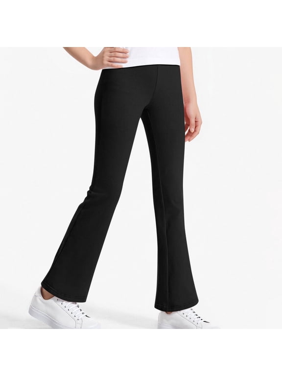 Flare Leggings for Girls Workout Dance Yoga Pant Casual Elastic Waist Bell Bottom Pants Kids Girls Flare Pants for School