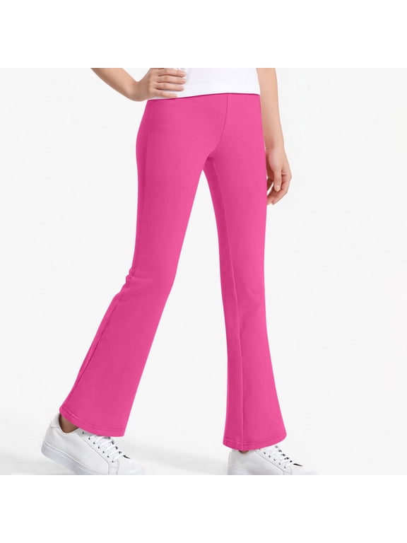 Flare Leggings for Girls Workout Dance Yoga Pant Casual Elastic Waist Bell Bottom Pants Kids Girls Flare Pants for School