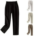 thumbnail image 1 of Eiyaclvo Linen Pants for Womens Elastic Waist Wide Leg Pants Loose Fit Palazzo Pants Lounge Comfy Summer Beach Trousers with Pockets, 1 of 6