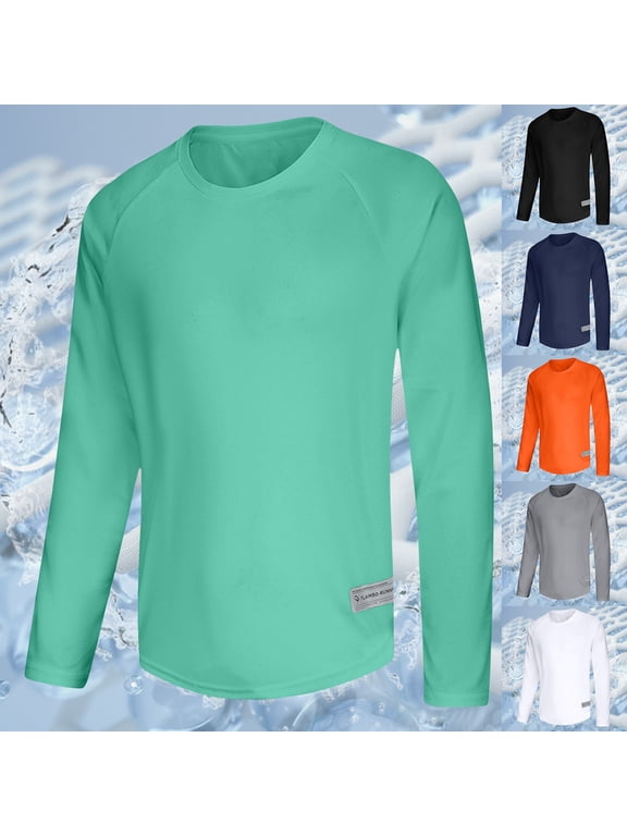 Long Sleeve Sun Shirt Men Protection Sun Tops Running Moisture Wicking Workout Shirt