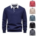 thumbnail image 1 of Eiyaclvo Men's Long Sleeve Quarter Button Collar Shirts Fall Soft Cozy Patchwork Fashion Sweatshirt Dark Gray XL, 1 of 1