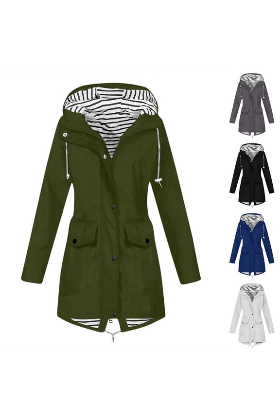 Raincoat Women Waterproof Long Hooded Trench Coats Hiking Outdoor Cycling Windbreaker Lightweight Travel Anorak Jacket Dark Gray S