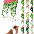 thumbnail image 1 of Eiyaclvo St Patricks Day Leggings for Women Shamrock Printed Stretchy Leggings Irish Green Soft High Waist Tummy Control Workout Yoga Pants, 1 of 7