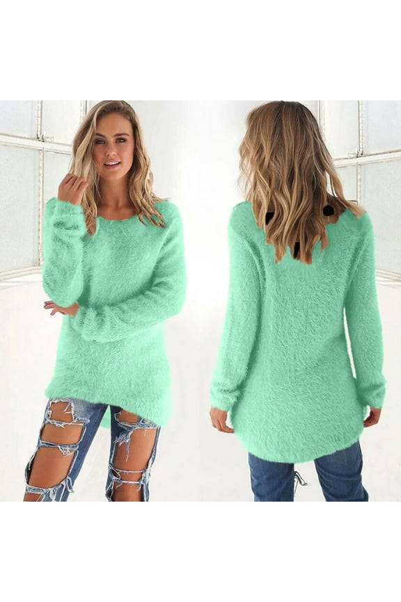 Sweaters for Women Oversized Fuzzy Fleece Sherpa Pullover Top Trendy Long Sleeve Solid Sweater Warm Fall Winter Top