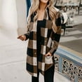 thumbnail image 1 of Eiyaclvo Womens Flannel Shirts with Pockets Retro Long Sleeve Plaid Shackets Button Down Tops Lapel Jacket Coats Long Fall Cardigans, 1 of 6