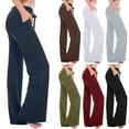 thumbnail image 1 of Eiyaclvo Yoga Pants for Women Casual Summer Drawstring Elastic Waisted Wide Leg Leggings Workout Athletic Baggy Trouser with Pockets, 1 of 10