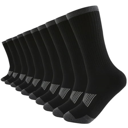 Eiyebisi Men's Athletic Workgear Crew Socks 10 Value Pack  Shoe Sizes 6-12
