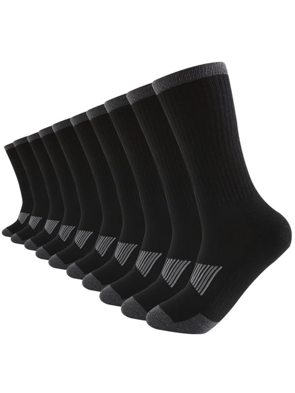 Men's Athletic Workgear Crew Socks 10 Value Pack Shoe Sizes 6-12