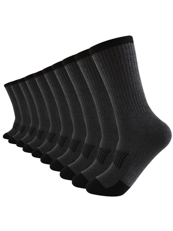 Men's Athletic Workgear Crew Socks 10 Value Pack Shoe Sizes 6-12