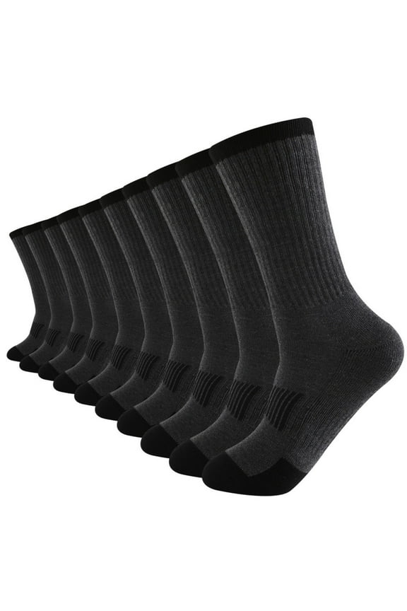 Men's Athletic Workgear Crew Socks 10 Value Pack Shoe Sizes 6-12