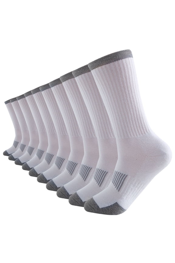 Men's Athletic Workgear Crew Socks 10 Value Pack Shoe Sizes 6-12