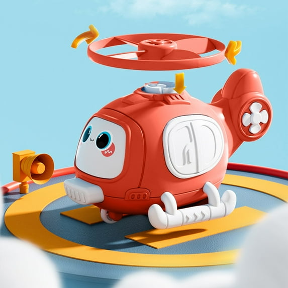 Ejection Dragonfly Toy, Flying Inertia Helicopter with Collision Cars, Outdoor Indoor Play for Kids, 3 Flying Discs, ABS Plastic Toddler Toys for Boys Girls Ages 1 2 3 4 5+