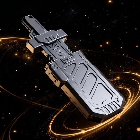 Ejection Sword Fidget Slider Gunmetal - 6-Gear Tactile EDC for & Focus, Adult Sensory Fidget Gadget with Click Sounds