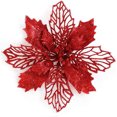 thumbnail image 1 of Ejiaya 12 Pieces 4" Glitter Christmas Flowers Red Poinsettia Artificial Flower Christmas Tree Flowers Wreath Tree Ornaments, 1 of 5