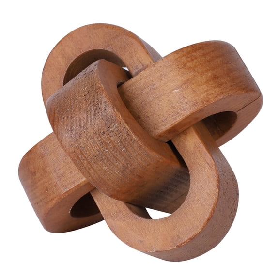 Ejiaya Wood Knot Decor,3-Link Wood Chain Link Decor,Hand Carved Decorative Natural Wooden Knot for Coffee Table Entryway Modern Farmhouse Shelf Decoration