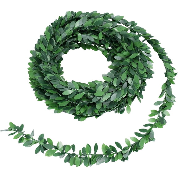 Ejiaya Yards green vines garland Artificial Ivy Garland Foliage Green Leaves Fake Vine Leaf Hanging Plants for Wedding Party DIY green leaves headband Headbands vines- garland 24.6ft