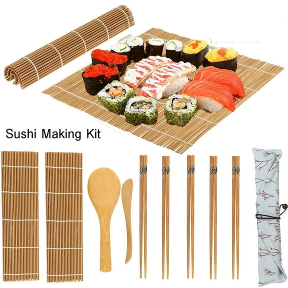 Ejoyous 13Pcs/set Bamboo Sushi Making Kit Family Office Party Homemade Sushi Gadget For Food Lovers, Sushi Tool