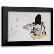 Ekaku, Hakuin 14x11 Black Modern Framed Museum Art Print Titled - Ebisu Dancing With a Poem. Hanging Scroll