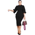 thumbnail image 1 of Ekaliy Women's Ruffle Sleeve Vintage Bodycon Peplum Business Formal Work Pencil Dress, 1 of 6