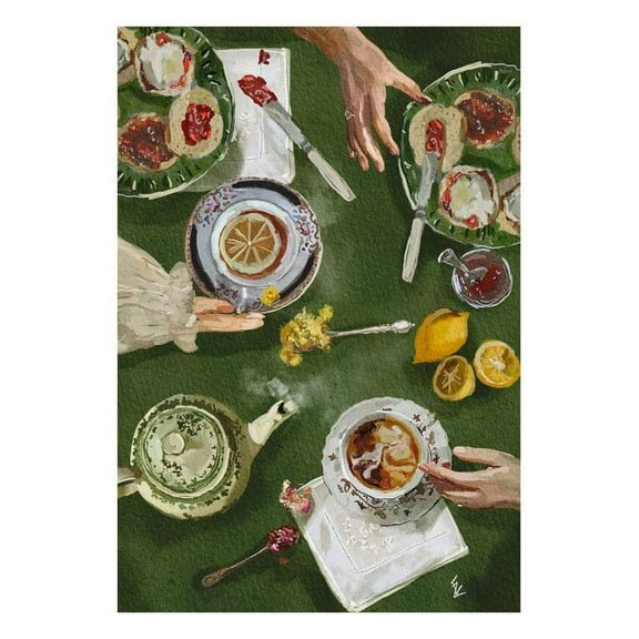 Ekaterina Zagorska - Tea O’Clock Print Wall Art, Modern Wall Decor For Living Room Bedroom, 8x12 UNFRAMED