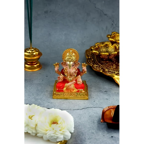 Ekdanta Ganapati Lord Ganesh Idol in Gold - 3 Inches