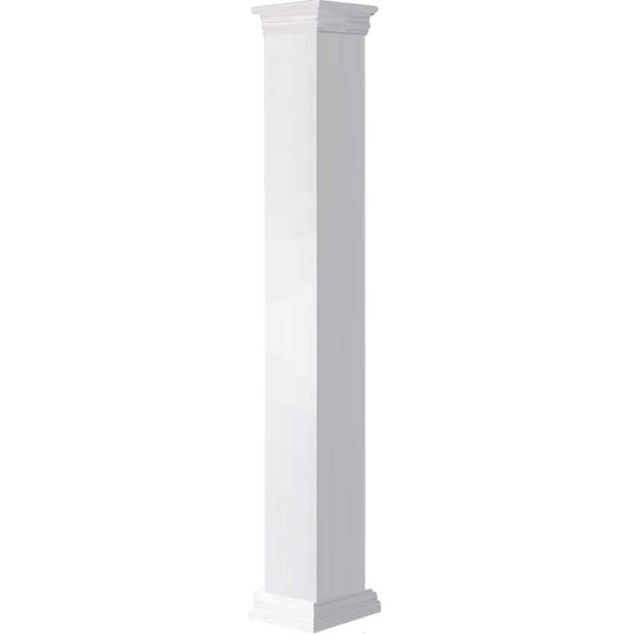 Ekena Millwork 06"W x 05'H Craftsman Classic Square Non-Tapered, Smooth Column, Prairie Capital & Prairie Base