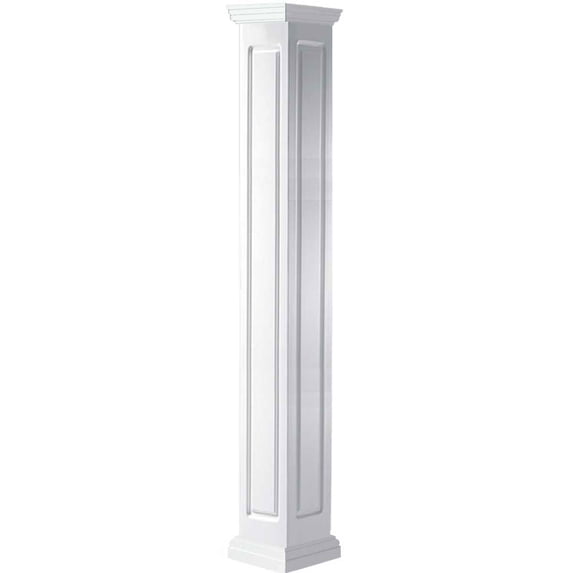 Ekena Millwork 06"W x 06'H Craftsman Classic Square Non-Tapered, Raised Panel Column, Tuscan Capital & Tuscan Base