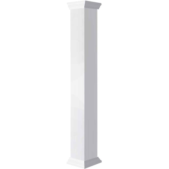 Ekena Millwork 06"W x 06'H Craftsman Classic Square Non-Tapered, Smooth Column, Crown Capital & Crown Base