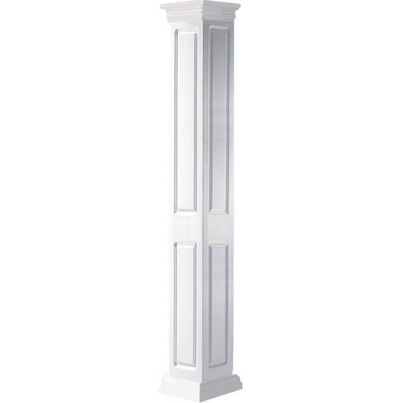 Ekena Millwork 08"W x 04'H Craftsman Classic Square Non-Tapered, Double Raised Panel Column, Prairie Capital & Prairie Base