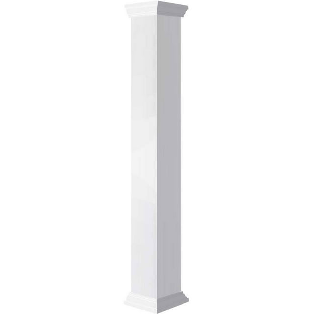 Ekena Millwork 08"W x 04'H Craftsman Classic Square Non-Tapered, Smooth Column, Crown Capital & Crown Base