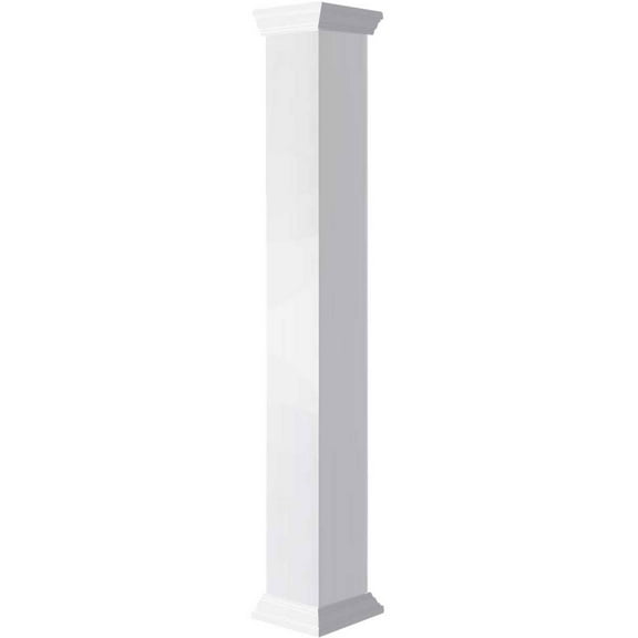 Ekena Millwork 08"W x 05'H Craftsman Classic Square Non-Tapered, Smooth Column, Crown Capital & Crown Base