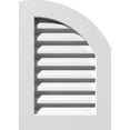 thumbnail image 1 of Ekena Millwork 09"W x 28"H Quarter Round Top Right (14"W x 33"H Frame Size) Functional, PVC Gable Vent with 1" x 4" Flat Trim Frame, 1 of 14
