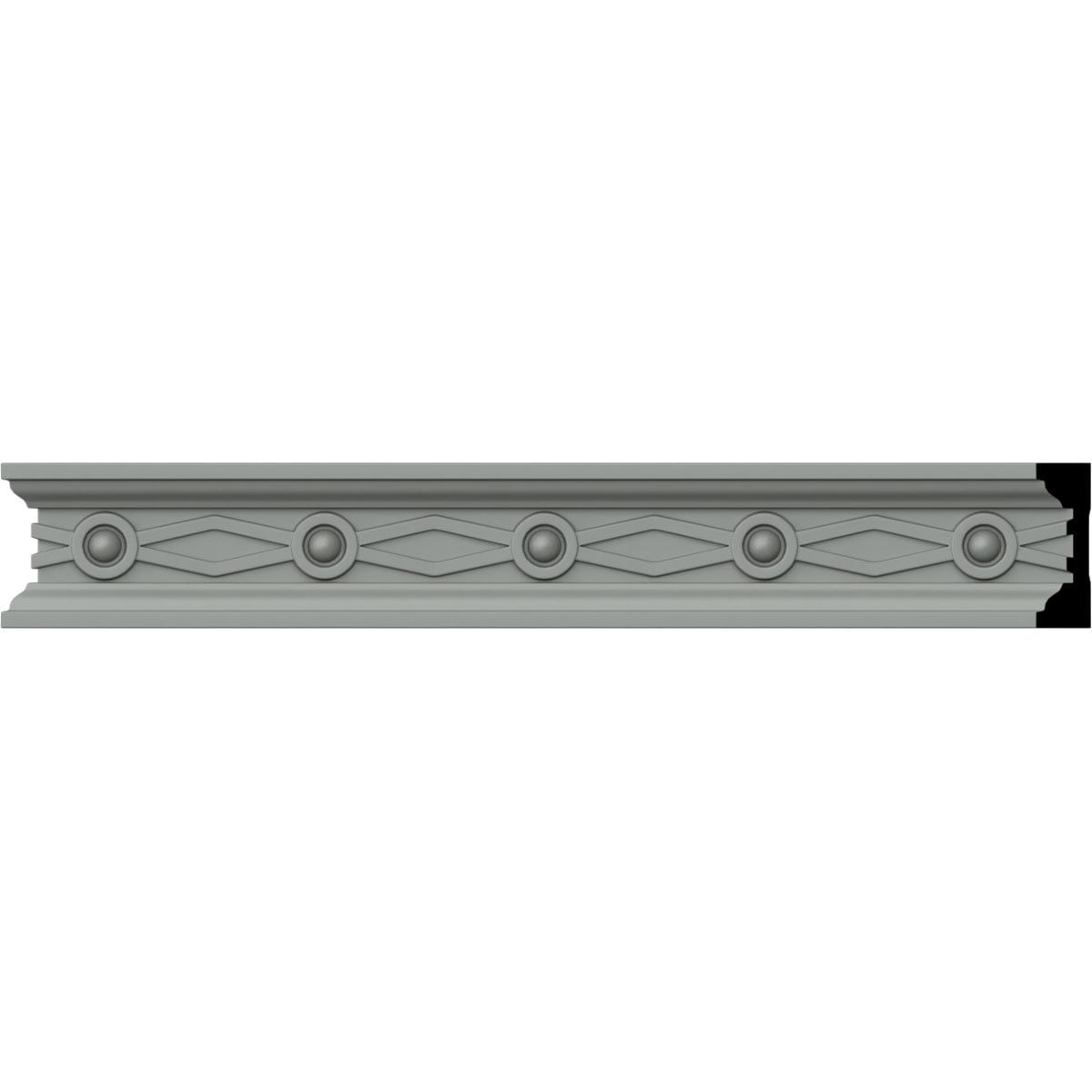 Ekena Millwork 1 1/2"H x 1/2"P x 94 1/2"L, (2" Repeat), Federal Chair Rail
