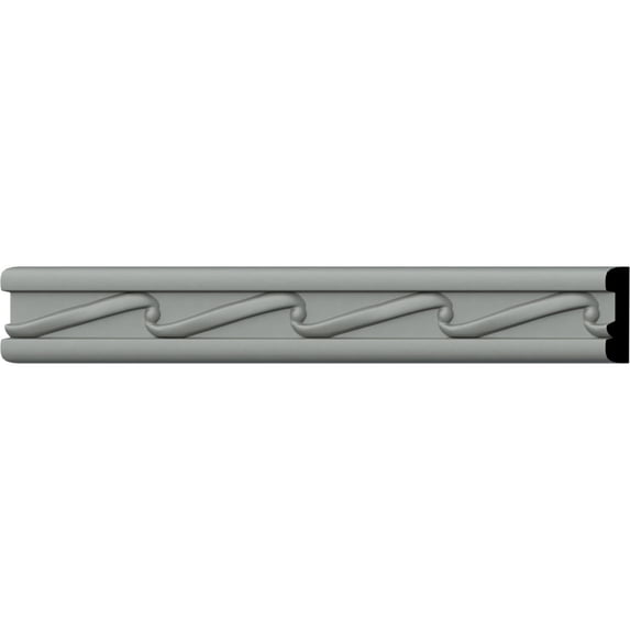 Ekena Millwork 1 1/2"H x 3/8"P x 94 1/2"L, (2 1/8" Repeat), Ribbon Chair Rail