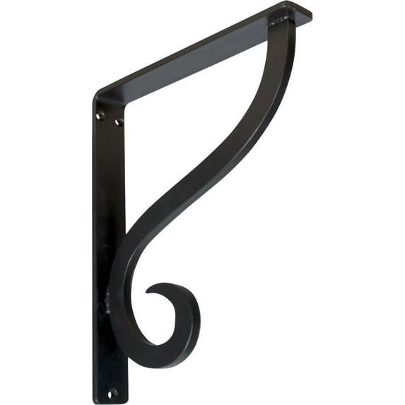 Ekena Millwork 1 1/2"W x 10"D x 12"H Ashford Single, Wrought Iron Bracket, (Single center brace) (6-Pack)