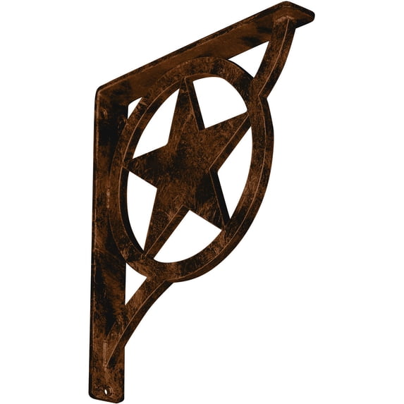 Ekena Millwork 1 1/2"W x 10"D x 12"H Austin Wrought Iron Bracket, (Single center brace), Antiqued Bronze